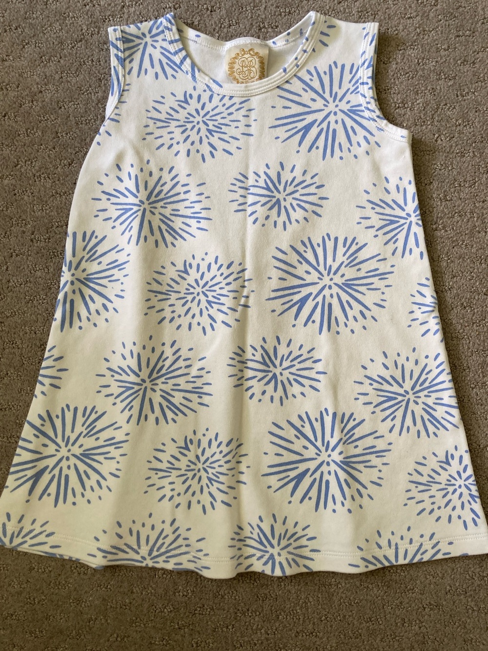 TBBC cotton starburst/fireworks shift dress, Sz 6.